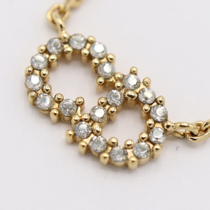 Christian Dior ディオール ネックレス CDロゴ フェイクパール 約4.3g ゴールドカラー アクセサリー 箱有 H20888