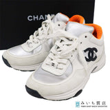 CHANEL シャネル スニーカー G33743 ココマーク 36サイズ 約23cm ホワイト×オレンジ 靴 箱 26k1035-1