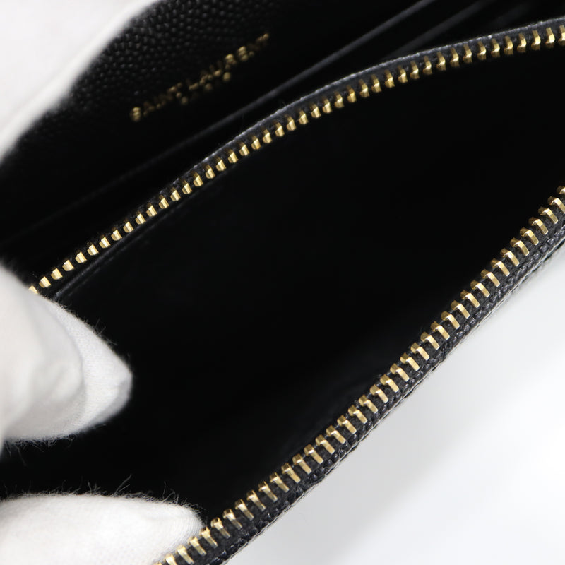 Yves Saint Laurent YSL イヴ サンローラン カサンドラ チェーンウォレット ショルダーバッグ 財布 鞄 ブラック 保管袋有 M3762