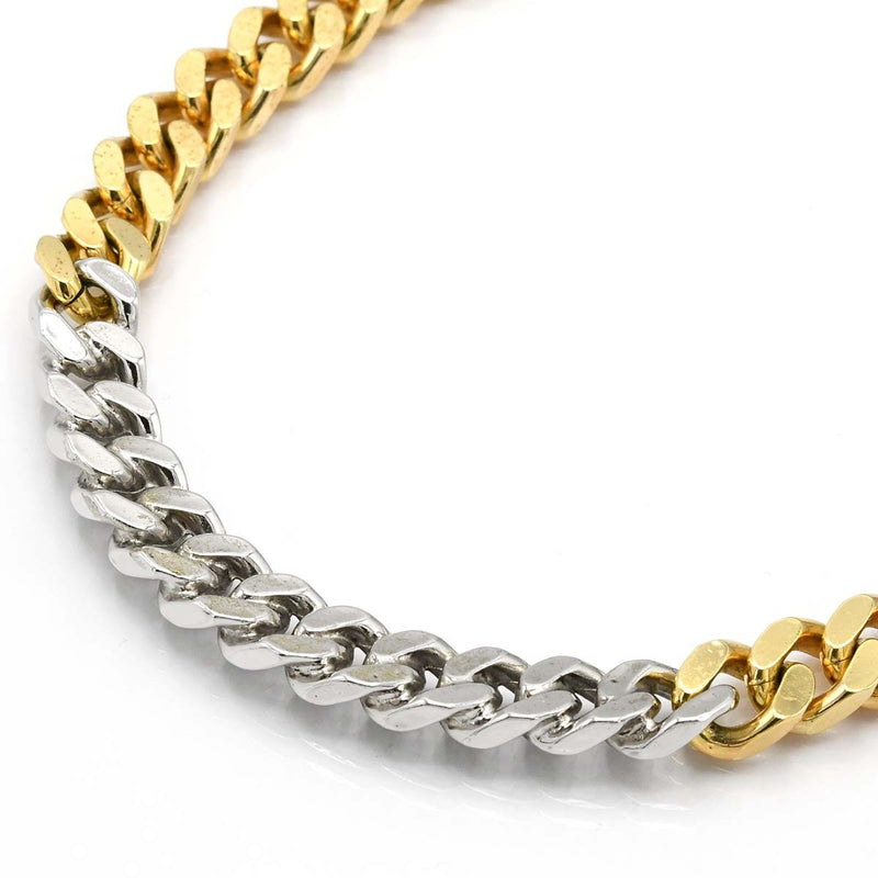 Christian Dior ディオール ネックレス 喜平デザイン シルバーカラー/ゴールドカラー アクセサリー 117.6g 箱有 ok1192