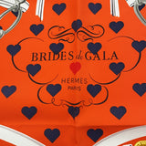 HERMES エルメス カレ90 BRIDES de GALA LOVE ブリッド・ドゥ・ガラ・ラヴ スカーフ オレンジ系 H21882