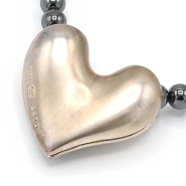 Georg Jensen ジョージジェンセン ネックレス ヘマタイト 247B ハート シルバー 925 アクセサリー 箱有 H19404