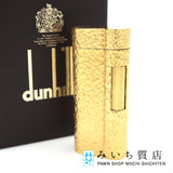 dunhill ダンヒル ガスライター Sライン 20ミクロン ゴールドカラー ローラー式 喫煙具 着火未確認 ケース有 M989