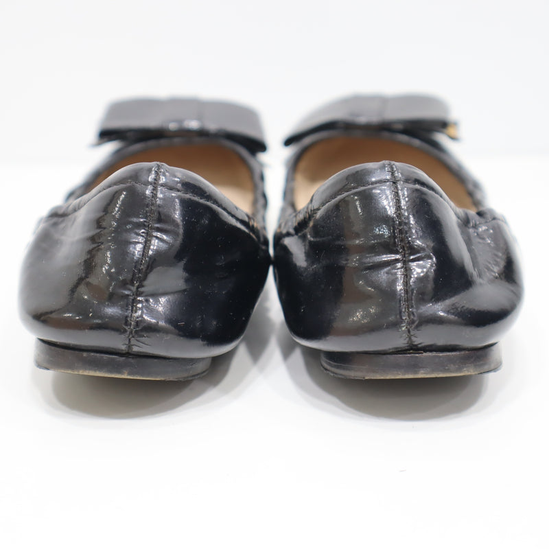 PRADA プラダ バレエシューズ 35 1/2 22.5cm ブラック フラットシューズ レディース 箱有 30k571-7