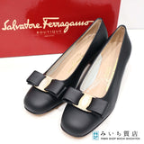 Salvatore Ferragamo フェラガモ パンプス 5 1/2C 22.5cm ヴァラリボン ブラック レディース 靴 箱有 H1455