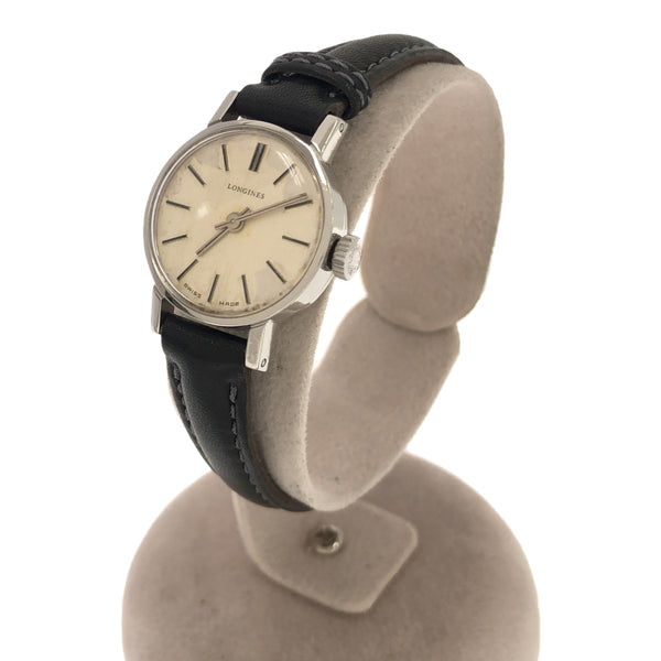 稼働 腕時計 LONGINES ロンジン 17 5601 手巻き ラウンド シルバー色文字盤 ベルト尾錠社外品 H1284