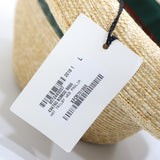未使用 GUCCI グッチ 434760 ストロー ハット 麦わら帽子 L 58 ベージュ メンズ 保管袋 26k524-2