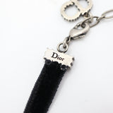 Christian Dior ディオール チョーカー 星 スター ラインストーン CD ベロア アクセサリー ブラック系 レディース 箱有 yo648