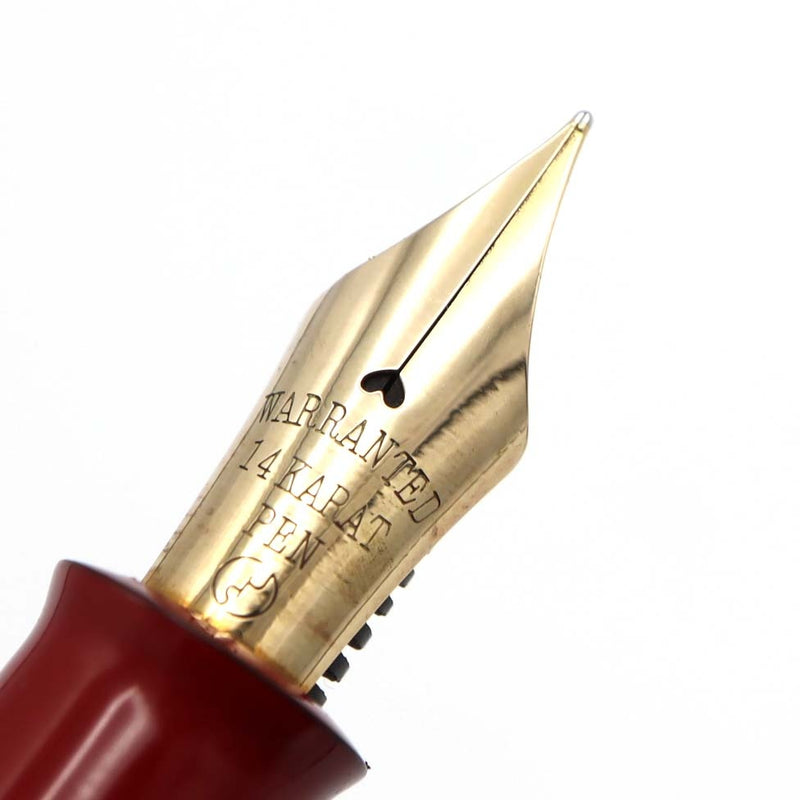未使用 WARRANTED ワランテッド 万年筆 酒井栄助 14K レッド 文房具 筆記用具 木箱 yo747