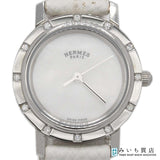 稼働 腕時計 HERMES エルメス クリッパーナクレ CL4.230 クォーツ ベゼル12Pダイヤ シェル文字盤 保存袋 yo957