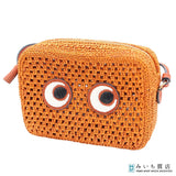 ANYA HINDMARCH アニヤハインドマーチ ショルダーバッグ Cross Body Raffia Eyes アイズ ラフィア オレンジ mo443
