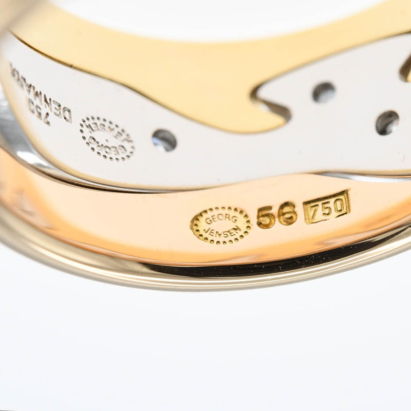 仕上済 GEORG JENSEN ジョージジェンセン フュージョンリング 指輪 #56 750 D入り 約16.5~17号 約16.4g ジュエリー H6601