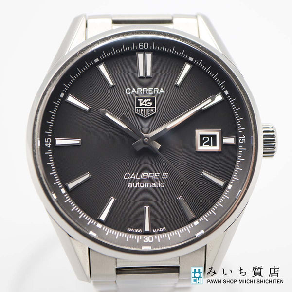 稼働 腕時計 TAG HEUER タグホイヤー カレラ キャリバー5 WAR211A 自動巻き 黒色文字盤 箱・保・コマあり yo1292