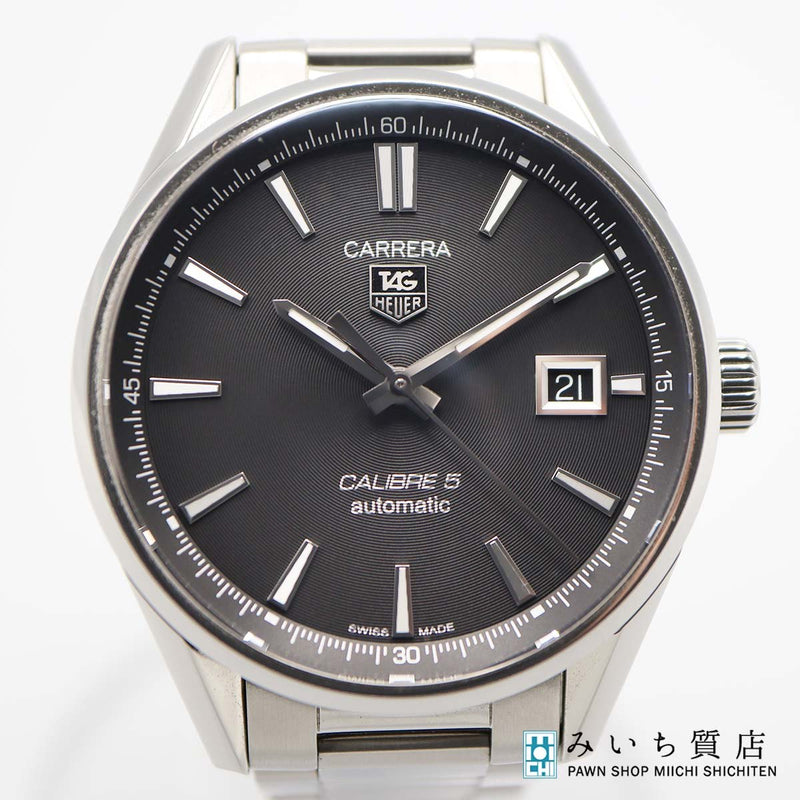 稼働 腕時計 TAG HEUER タグホイヤー カレラ キャリバー5 WAR211A 自動巻き 黒色文字盤 箱・保・コマあり yo1292