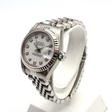 稼働 腕時計 ROLEX ロレックス デイトジャスト 69174G F番 SS×WG 自動巻き 10Pダイヤ 箱あり レディース ko233