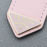 未使用 PRADA プラダ 二つ折り財布 SAFFAIANO TAB サフィアーノ レザー 1ML018 ウォレット グレー×ピンク 箱有 M4178