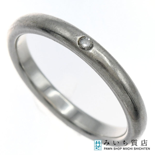 TIFFANY＆Co. ティファニー 1Pダイヤ バンドリング 指輪 925 シルバー 約11.5号 約2.6g アクセサリー レディース H9027