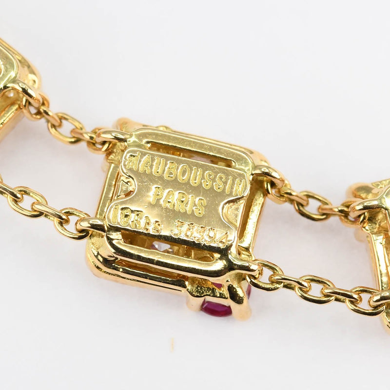 仕上済 Mauboussin モーブッサン ブレス ブレスレット 18kt ダイヤ ルビー 約6.3g ジュエリー H7129