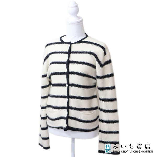 Christian Dior THE SUIT ディオール RN54050 カーディガン ボーダー アウター ラムウール 10サイズ レディース H20686