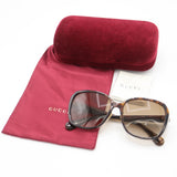 GUCCI グッチ サングラス 蜂 ビー GG0371SK 002 57□14-145 度なし ブラウン系 べっ甲 ケース袋 J434