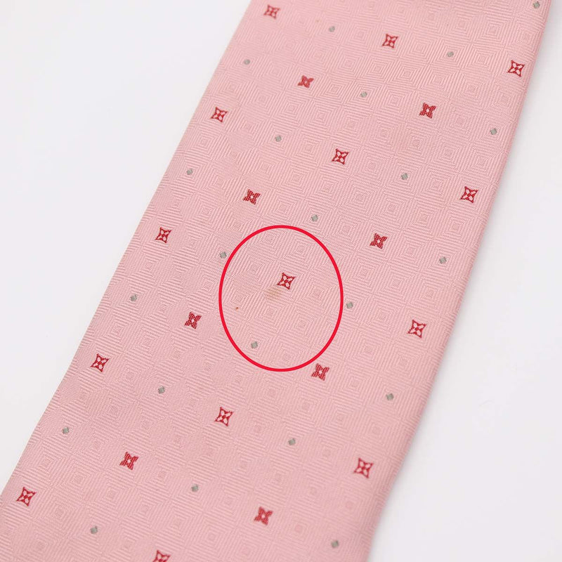 LOUIS VUITTON ルイヴィトン LV ネクタイ 総柄 ピンク シルク100 服飾小物 メンズ H18653