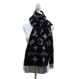 LOUIS VUITTON LV ルイヴィトン マフラー M77853 モノグラム ブラック 服飾小物 箱有 H21780