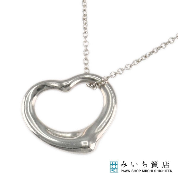 TIFFANY＆Co. ティファニー ネックレス オープンハート 15mm シルバー 925 約2.6g アクセサリー ok1352