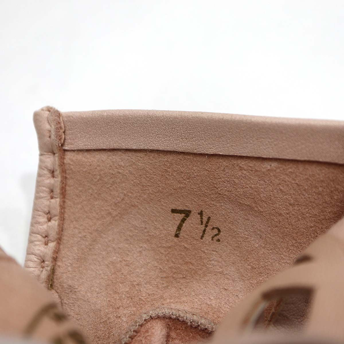 HERMES エルメス レザーグローブ ピンクベージュ ラムスキン Hロゴ 7 1