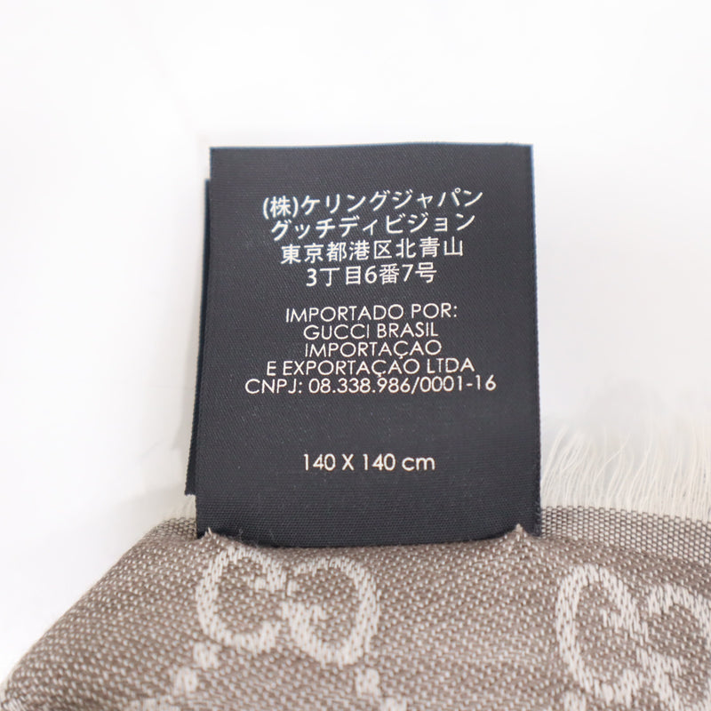 GUCCI グッチ ストール GG 140cm ブラウン系 服飾小物 M4036