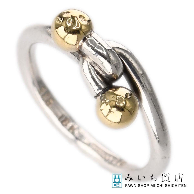 TIFFANY&Co. ティファニー リング フックアンドアイ 8号 シルバー 925 ゴールド 18K 約2.4g アクセサリー H7931