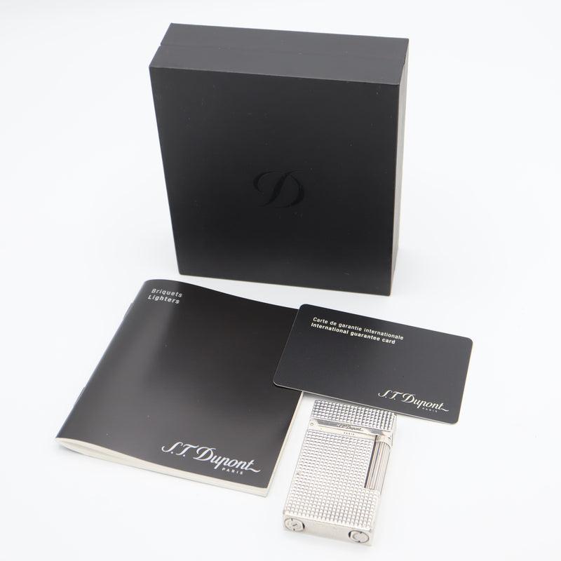 S.T.Dupont デュポン ガスライター ライン2 ダイヤモンドヘッド シルバーカラー 喫煙具 着火未確認 ケース有 eco1746