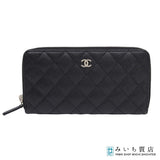 CHANEL シャネル 長財布 キャビアスキン ラウンドファスナー 25番代 ココマーク ブラックカラー ギャラ H12732