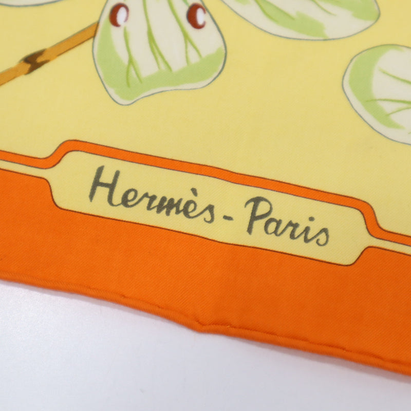 HERMES エルメス カレ70 スカーフ Flora Graeca ギリシャの花 コットン100％ オレンジ H18947-2
