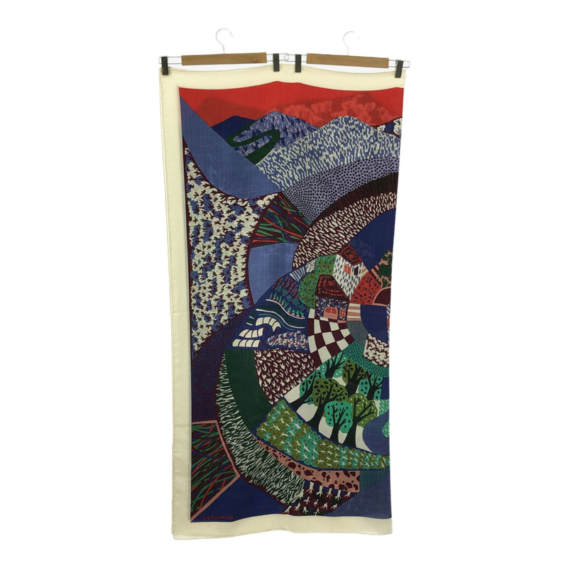 HERMES エルメス スカーフ カレ140 カレジュアン A Travers Champs 田園を通り抜けて カシシル ブルー系 服飾小物 H19205