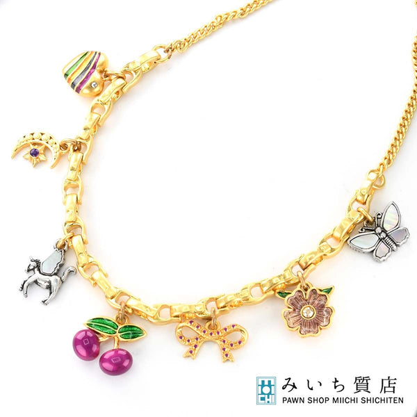 COACH コーチ ネックレス バタフライ チェリー チャーム ゴールドカラー 約17.9g アクセサリー H8936