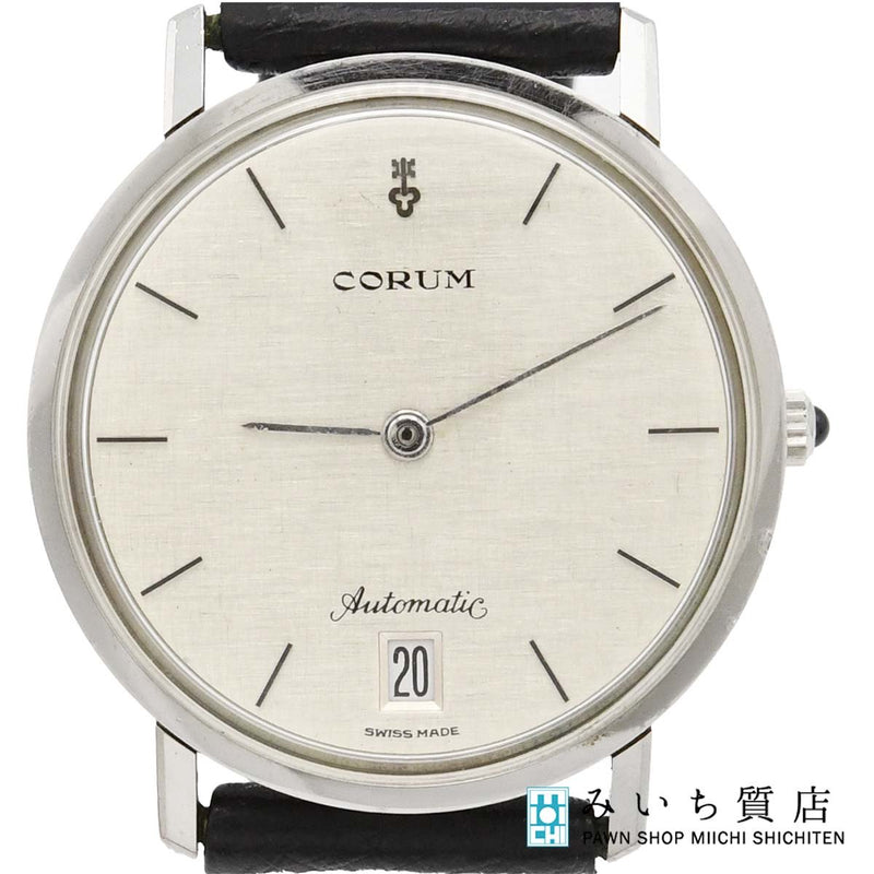 稼働 腕時計 CORUM コルム 89B127 自動巻き AT デイト シルバー色文字盤 メンズ H6808