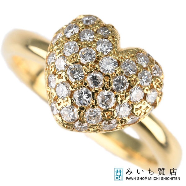 仕上済 ハート ダイヤモンド リング 指輪 k18 D0.50 約13.5号 約8.2g ゴールド ジュエリー M2444