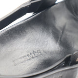 HERMES エルメス サンダル 191113Z サイズ37 レザー ブラック 靴 H14896