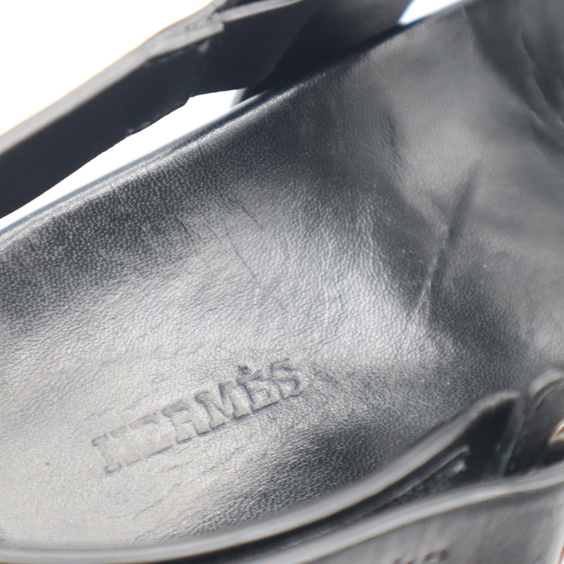 HERMES エルメス サンダル 191113Z サイズ37 レザー ブラック 靴 H14896