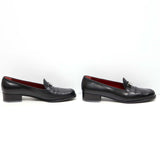 SalvatoreFerragamo フェラガモ レザー ロゴプレート SPORT ローファー 靴 7 1/2 25cm ブラック 箱有 yo372