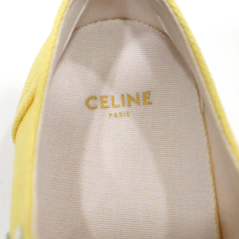 セリーヌ CELINE スニーカー トリオンフ ロゴ 36 23cm キャンバス 黄色 イエロー 厚底 靴 シューズ キャンバス H14842