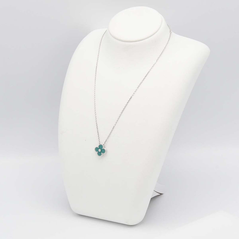 仕上済 VanCleef&Arpels VCA ヴァンクリーフ&アーペル ネックレス ヴィンテージ アルハンブラ セーブル 7.2g 2022年ホリデー 750 箱保有 24k707-1