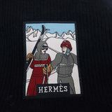 HERMES エルメス ニットキャップ 帽子 Lisa Slalom リーサ・スラローム ネイビー ウール カシミヤ 箱袋 J783