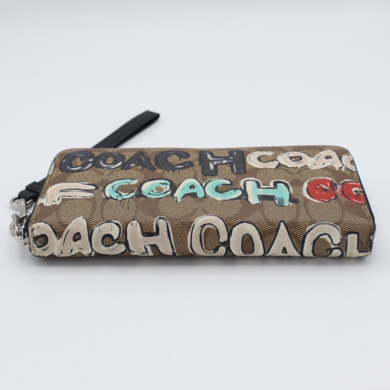 COACH コーチ 長財布 ミント サーフ ロゴプリント ロング ジップ アラウンド ウォレット シグネチャー ブラウン H20463