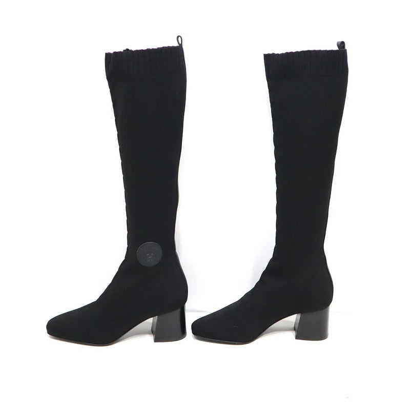 美品 HERMES エルメス H222097Z フォンテーヌ ソックスブーツ ロング シューズ サイズ37 24cm 箱あり H13446