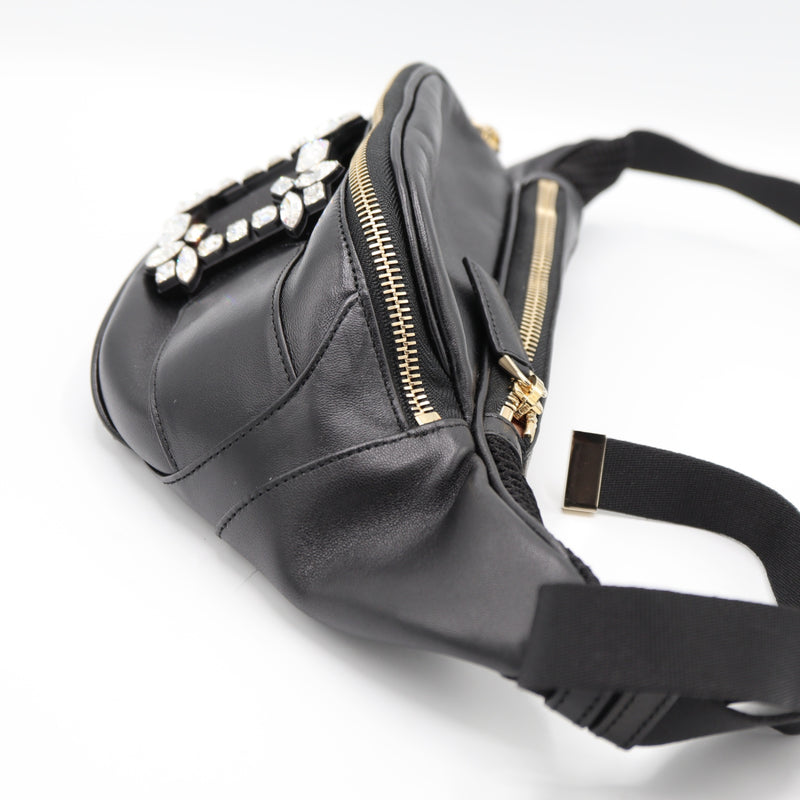 ROGER VIVIER ロジェヴィヴィエ ウエストポーチ ラインストーン ブラック 鞄 M4415