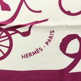 HERMES エルメス スカーフ カレ90  Tout en carre 全てはカレの中に シルク100％ ピンク 箱有 M3733
