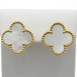 仕上済 VanCleef&Arpels VCA ヴァンクリーフ アーペル ピアス ヴィンテーンジ アルハンブラ 750 シェル 7.3g アクセサリー 箱有 H9764