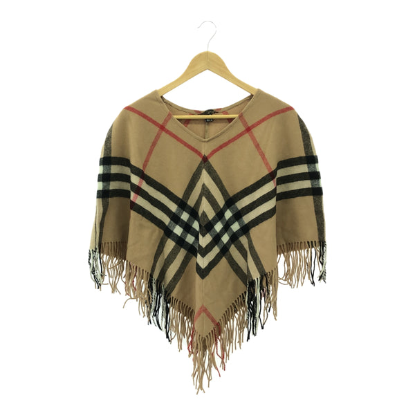 BURBERRY バーバリー ロンドン ポンチョ ノバチェック ベージュ カシミア100 ok360-33