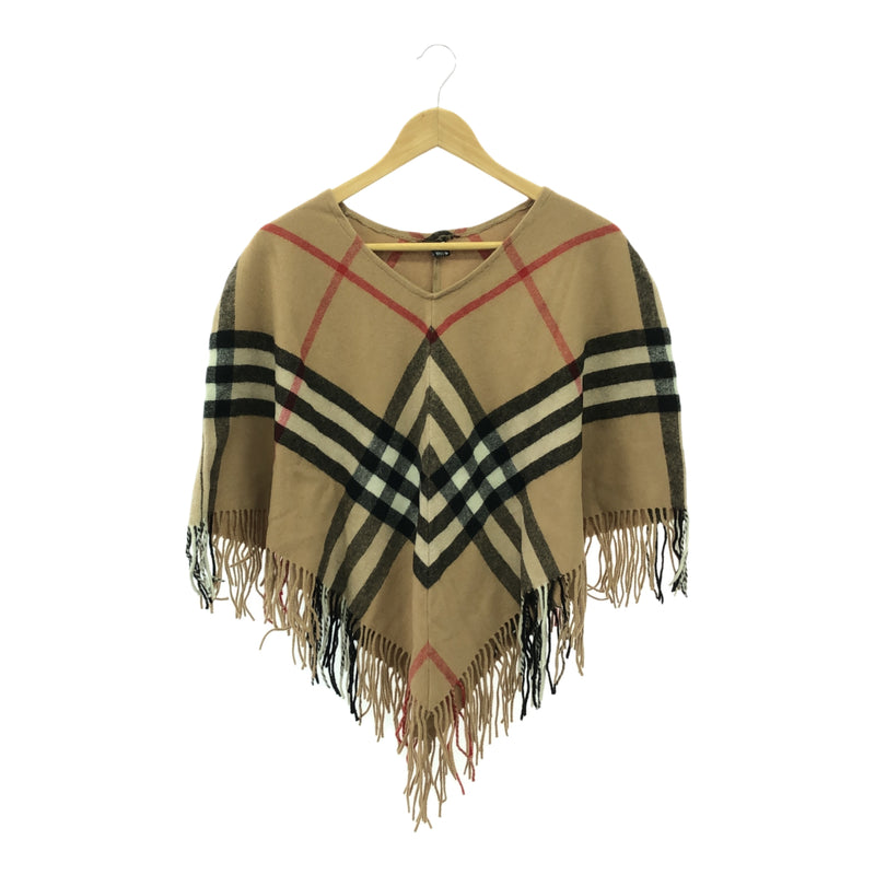 BURBERRY バーバリー ロンドン ポンチョ ノバチェック ベージュ カシミア100 ok360-33